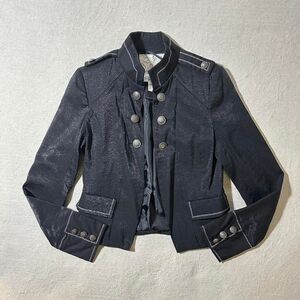 Arden-B Women's XS Black and Silver Sparkly Military Style Jacket